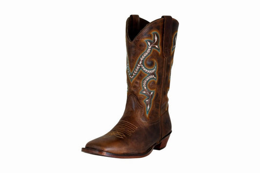TuffRider Women's Jenny Embroidered Leather Square Toe Western Boots